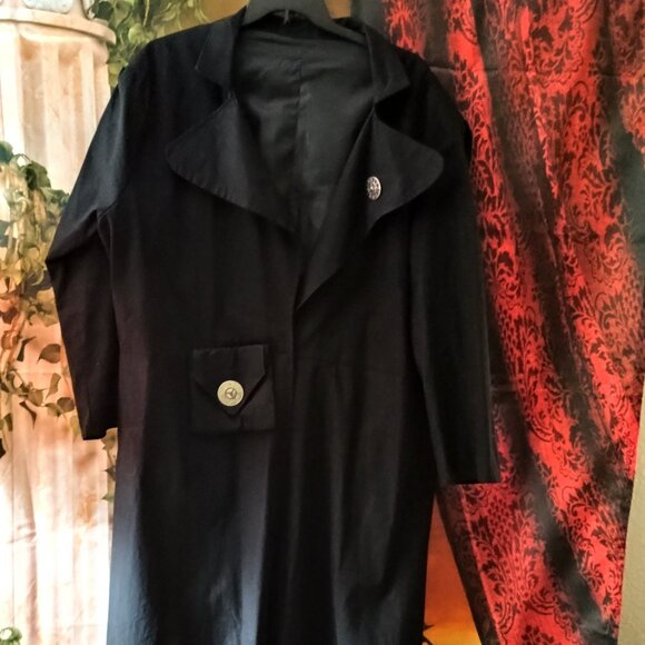 EUC: Handmade XL Black Costume Victorian Steam Punk Overcoat and Capelet - Picture 5 of 9